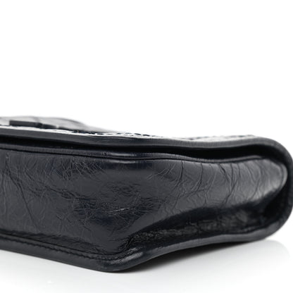 Saint Laurent Crinkled Calfskin Matelasse Monogram Niki Chain Wallet Deep Marine 9 of 10