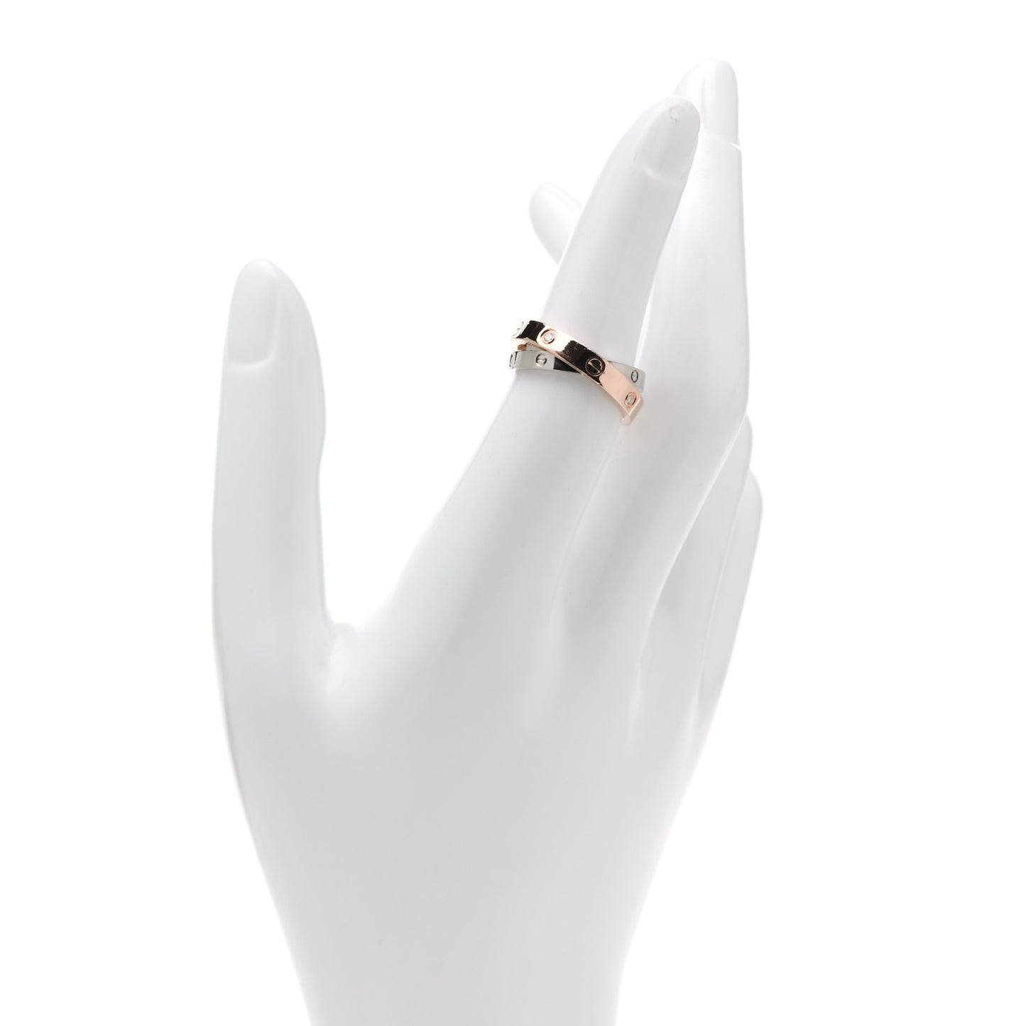 18K Pink White Gold 6 Diamond LOVE Ring 52 6