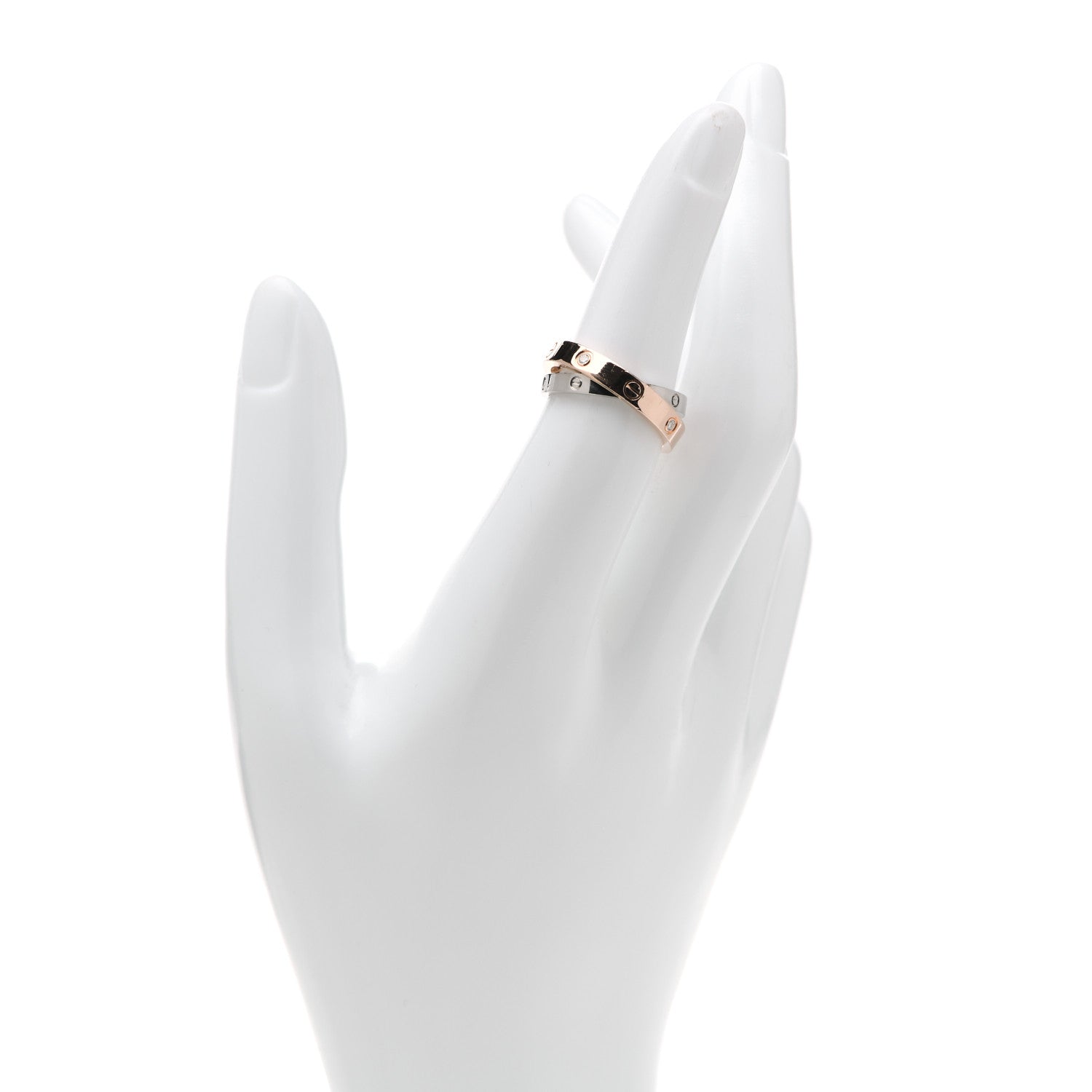 Cartier 18K Pink White Gold 6 Diamond LOVE Ring 52 6 2 of 5