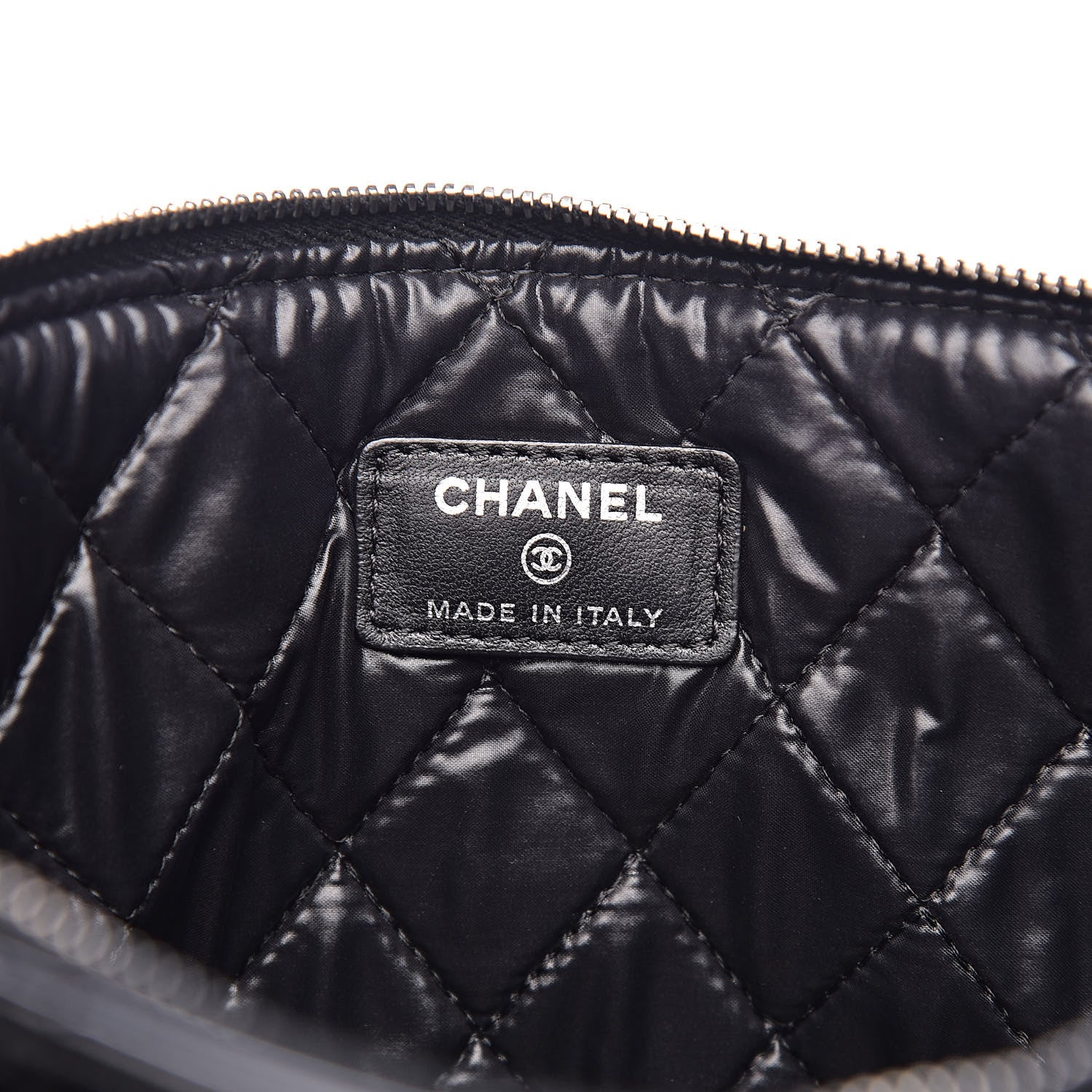 Chanel Patent Calfskin Quilted Medium Cosmetic Case Black 6 of 7