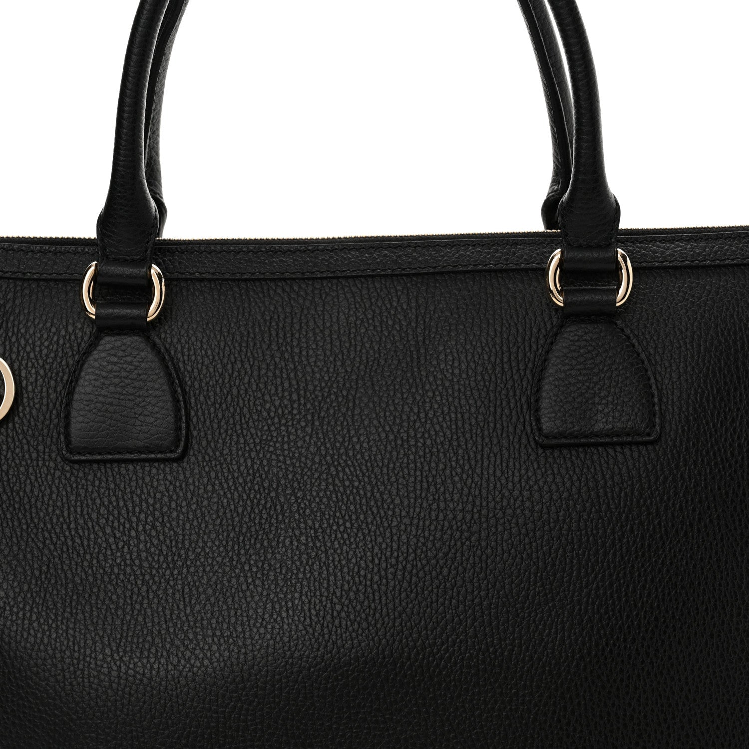 Gucci Dollar Calfskin GG Charm Satchel Black 8 of 11