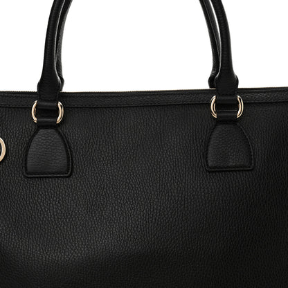 Gucci Dollar Calfskin GG Charm Satchel Black 8 of 11
