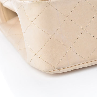 Chanel Lambskin Quilted Jumbo Double Flap Light Beige 15 of 21