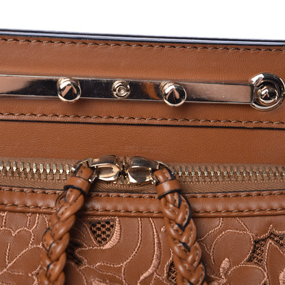 Valentino Garavani Vitello Lace Demetra Satchel Cognac 16 of 18