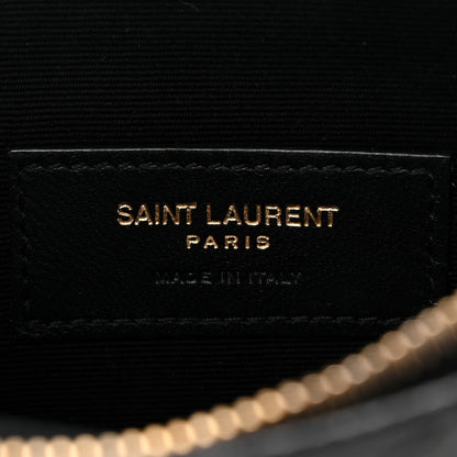 Saint Laurent Grain De Poudre Chevron Monogram Large Bill Pouch Black 6 of 9