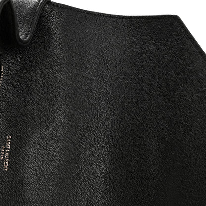 Saint Laurent Sheepskin Matelasse Chevron Monogram Medium College Bag Black 11 of 14