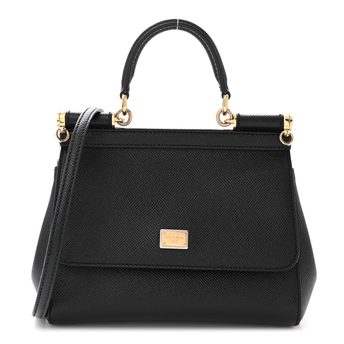 DOLCE &amp; GABBANA Dauphine Mini Miss Sicily Satchel Black