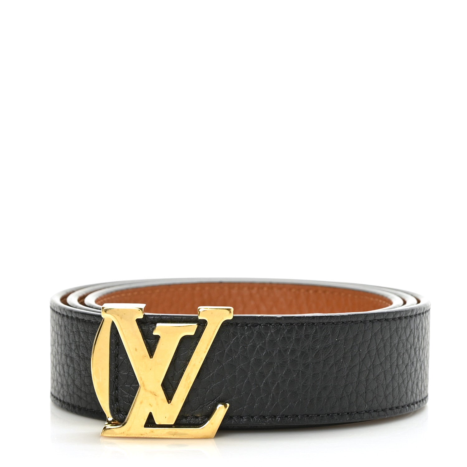 Louis Vuitton Taurillon Calfskin 30mm LV Initiales Reversible Belt 85 34 Black 1 of 6