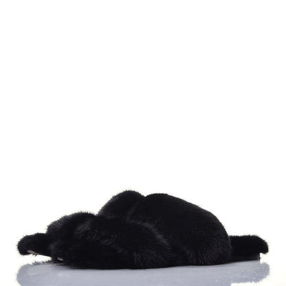 Saint Laurent Mink Bleach Slides 38 Black 3 of 7