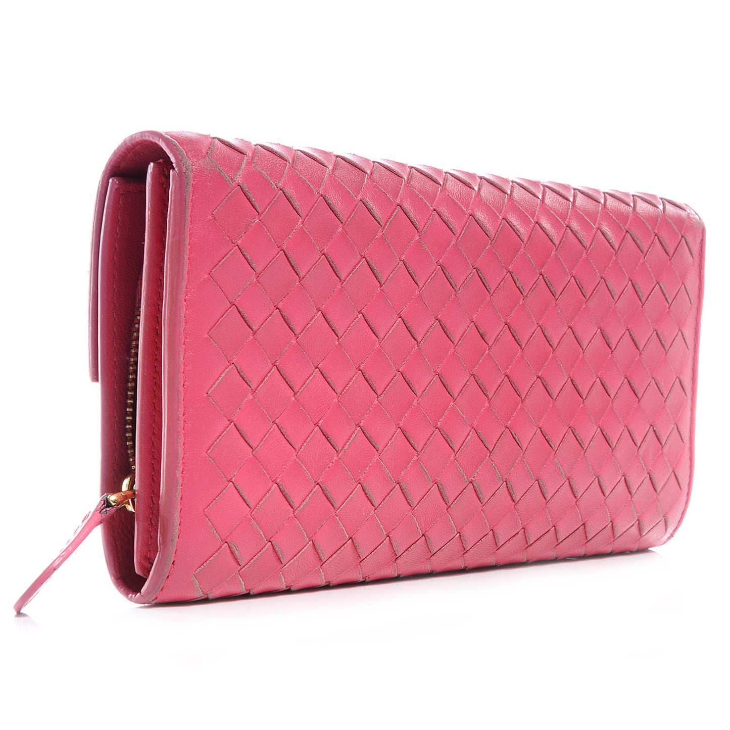 Nappa Intrecciato Continental Wallet Fuchsia