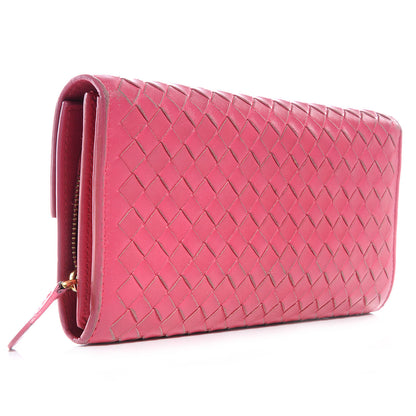 Bottega Veneta Nappa Intrecciato Continental Wallet Fuchsia 3 of 9