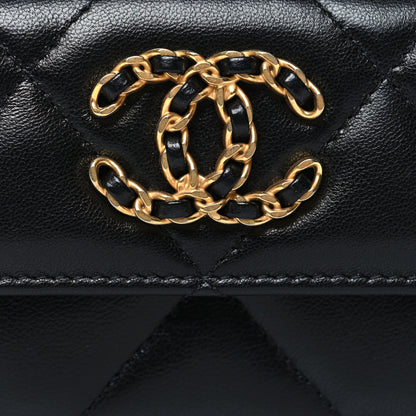 Chanel Lambskin Quilted Small Chanel 19 Flap Wallet Black 8 of 8