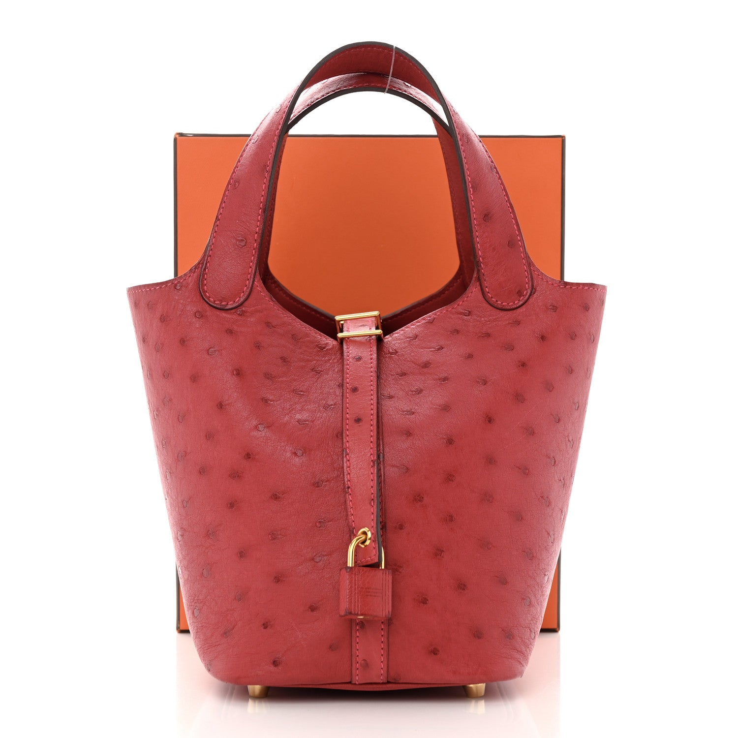 Hermes Ostrich Picotin Lock 18 Rouge Vif 12 of 12