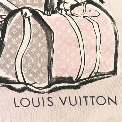 Louis Vuitton Silk Monogram Trunks Square Scarf Rose Poudre 2 of 4