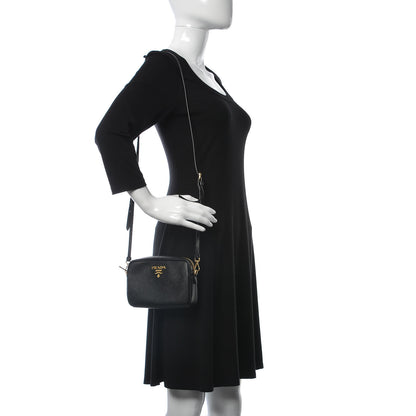 Prada Saffiano Small Camera Crossbody Bag Black 2 of 9