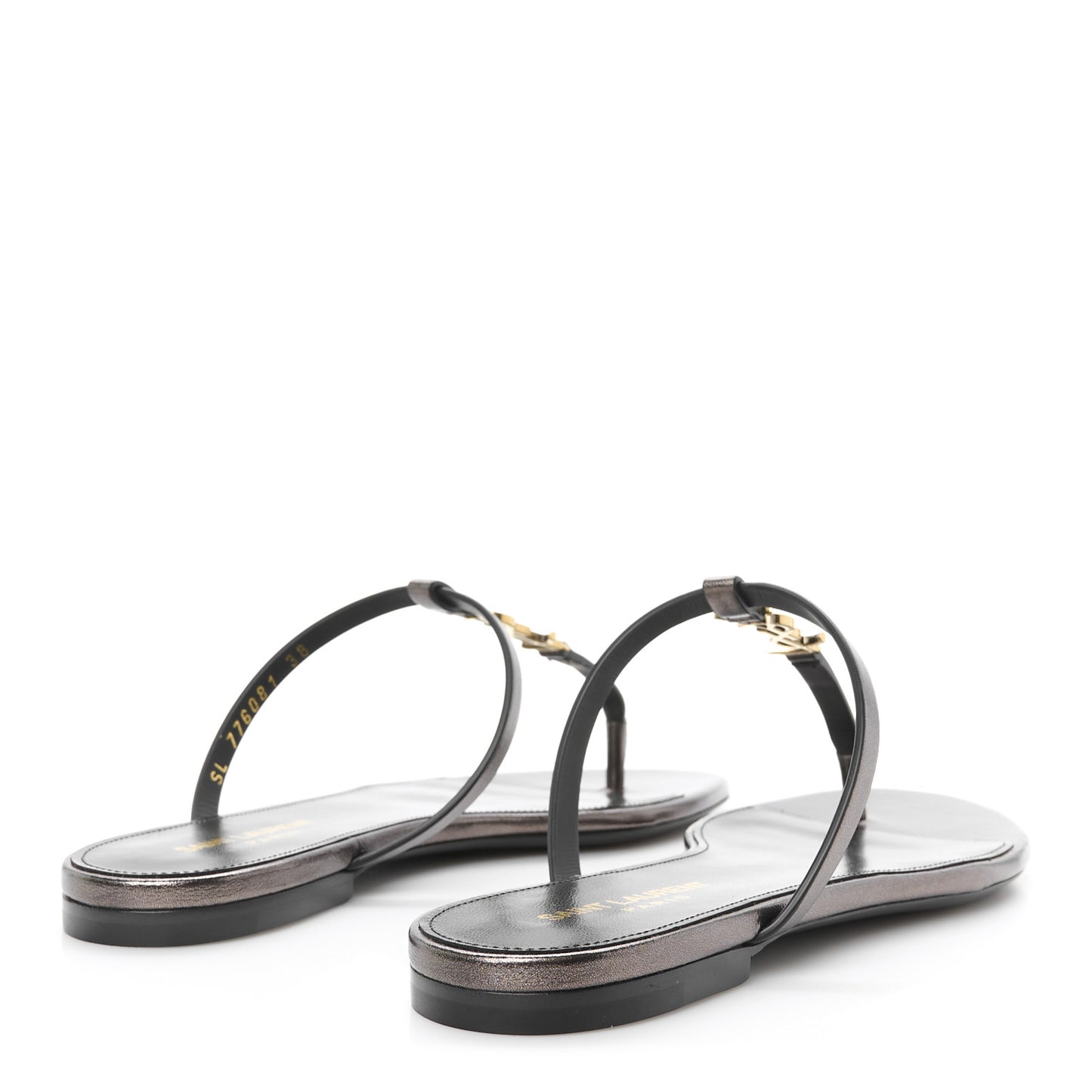 Calfskin Cassandra Monogram Sandals 38 Metal Walnut