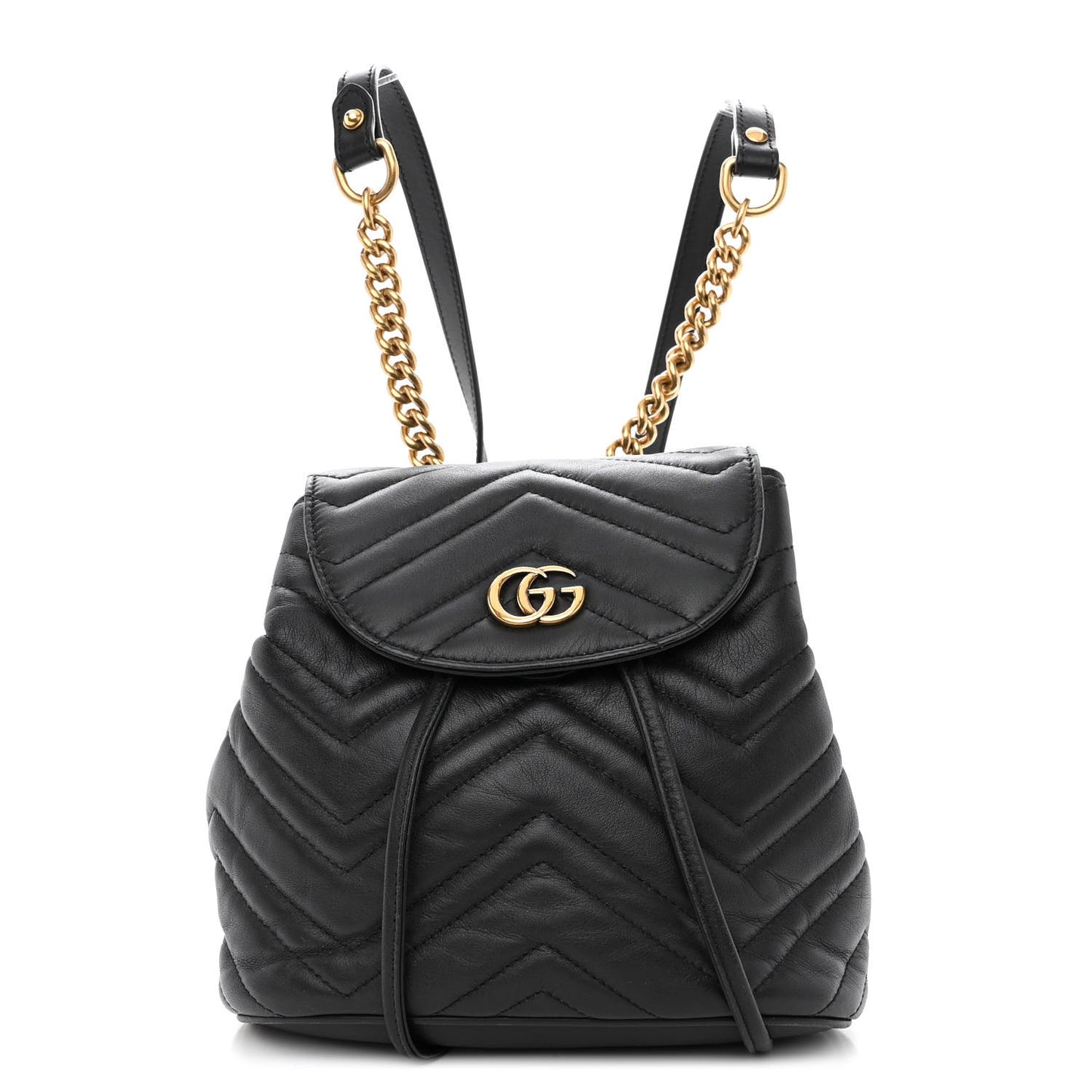 Calfskin Matelasse GG Marmont Flap Backpack Black