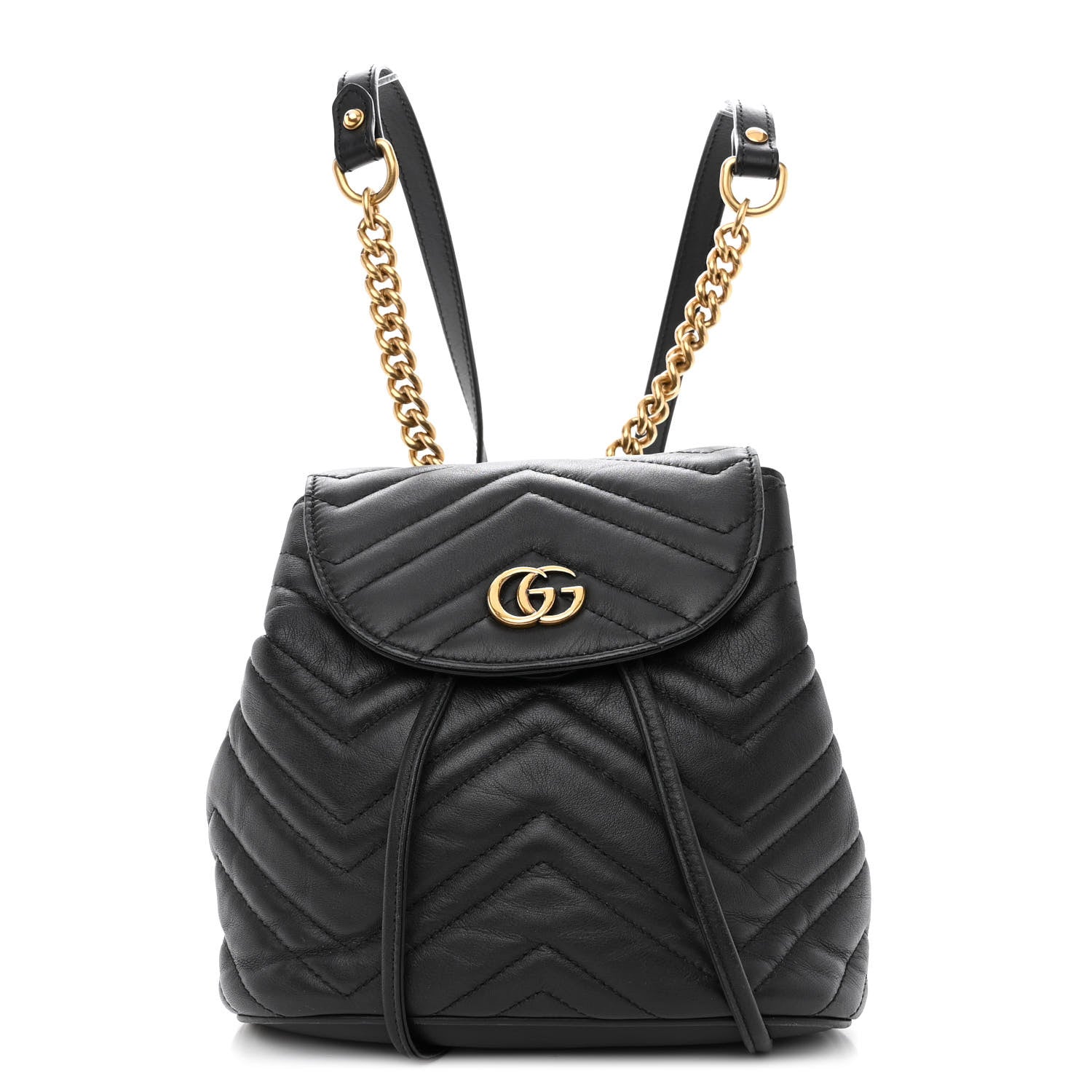 Gucci Calfskin Matelasse GG Marmont Flap Backpack Black 1 of 10