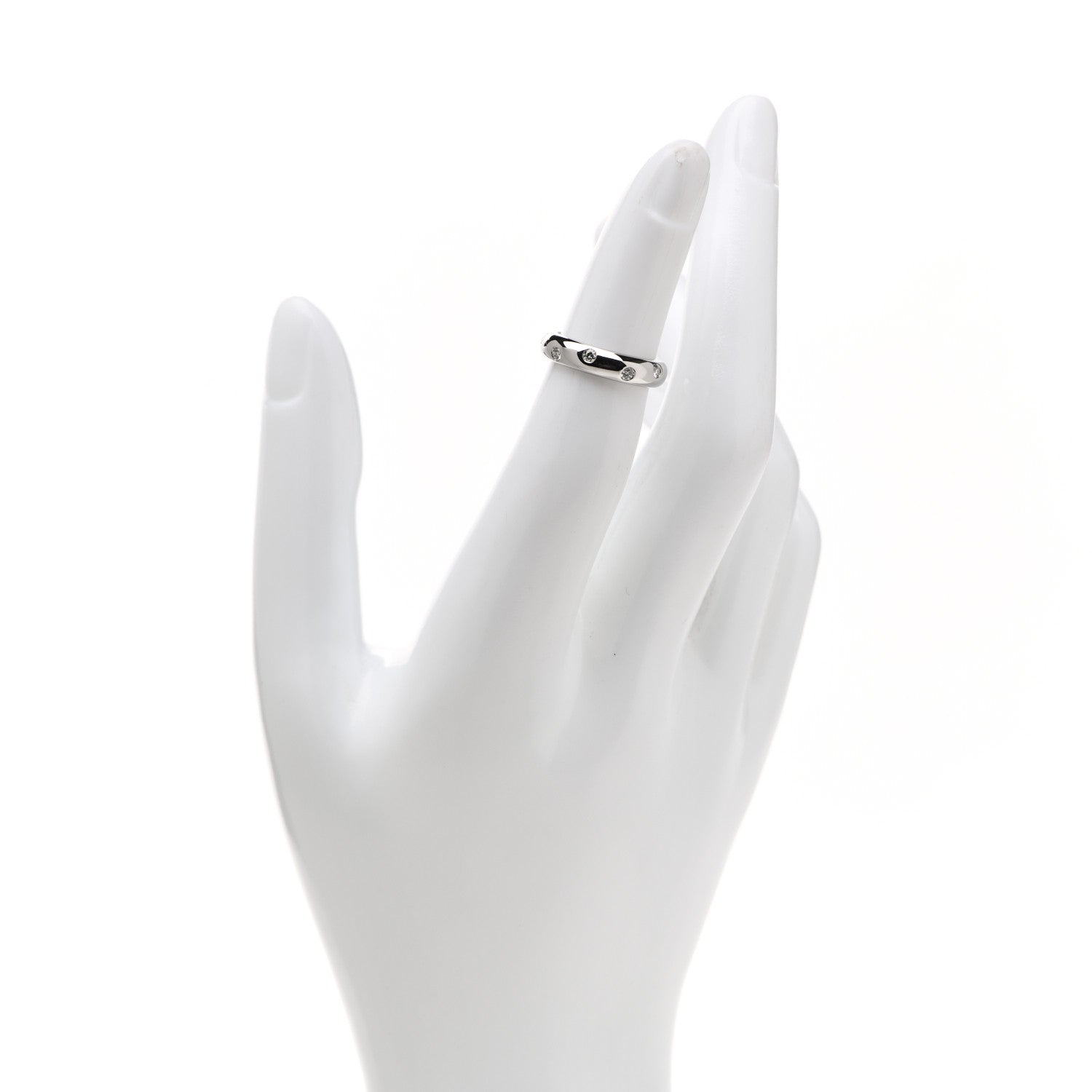 Tiffany Platinum Diamond 4mm Etoile Band Ring 46 3.75 2 of 6