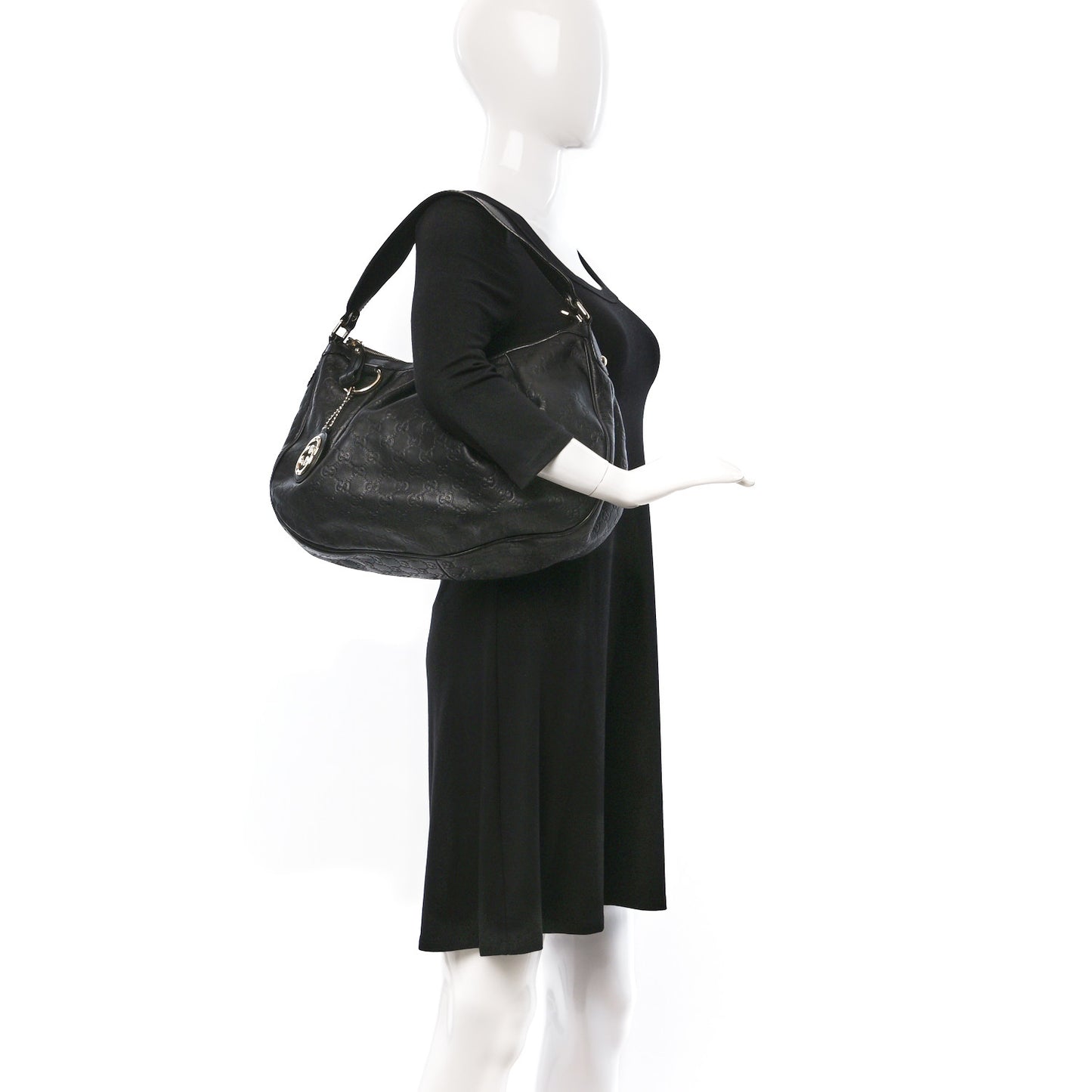 Guccissima Medium Sukey Hobo Black