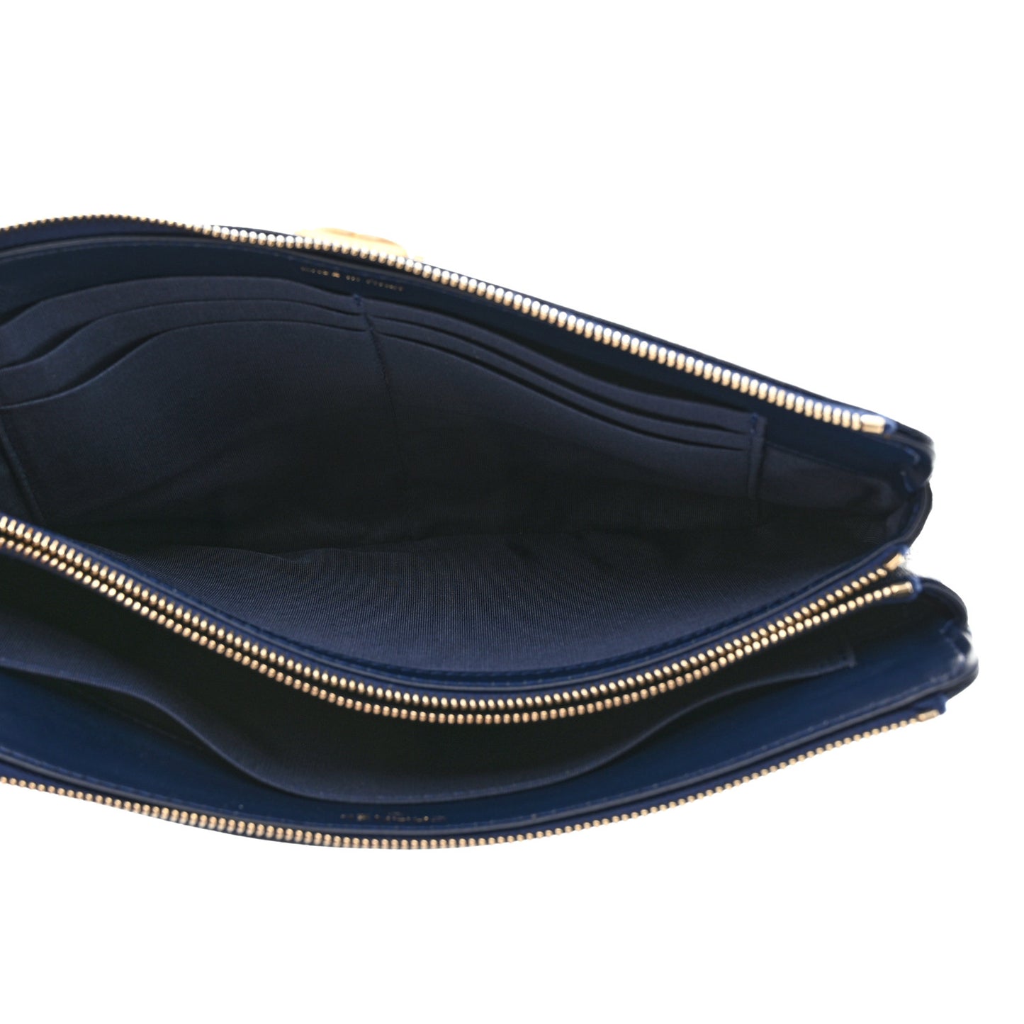 Caviar Quilted Small Zipped Boy Pouch Navy