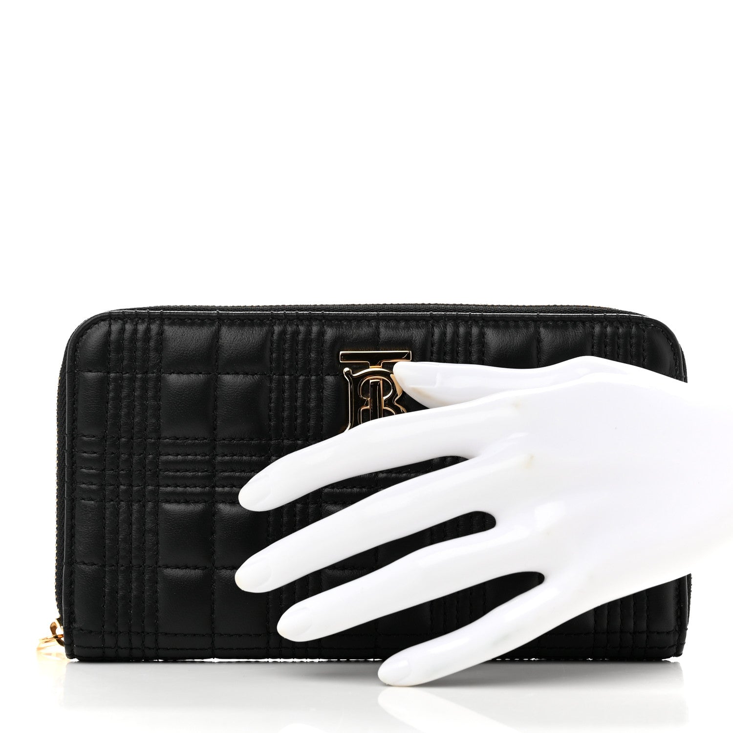 Burberry Lambskin Quilted Lola Zip Around Wallet Black 2 of 6
