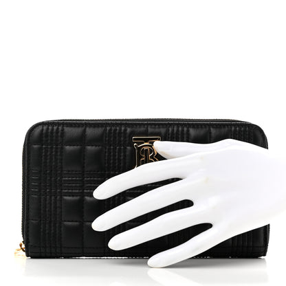 Burberry Lambskin Quilted Lola Zip Around Wallet Black 2 of 6