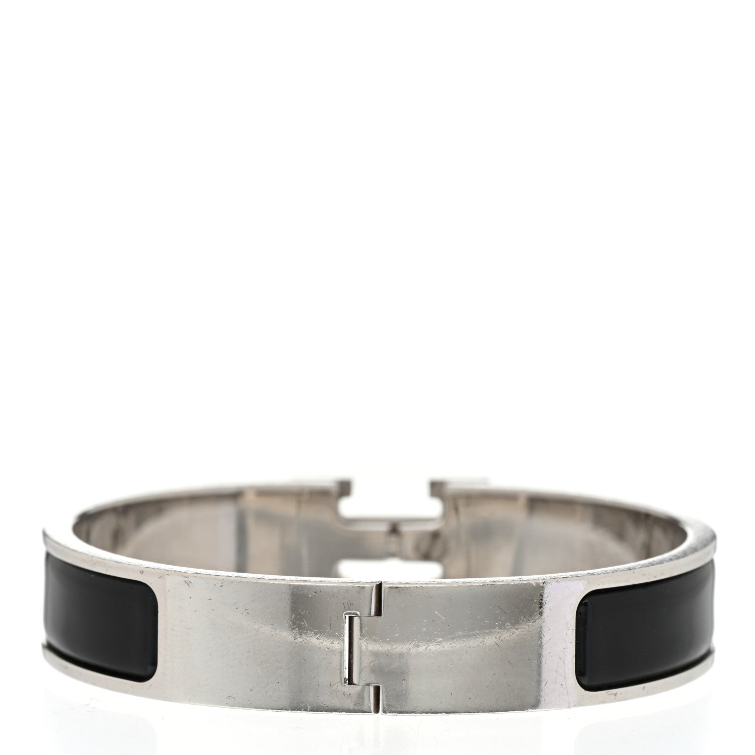 Hermes Enamel Narrow Clic Clac H Bracelet GM Black 2 of 4