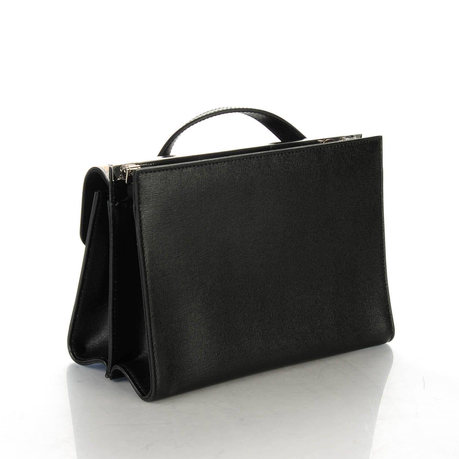 Fendi Vitello Elite QuTweet Mini Demi Jour Shoulder Bag Black Multicolor 3 of 6