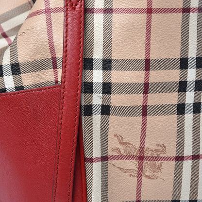 Burberry Haymarket Check Small Canterbury Tote Red 15 of 16