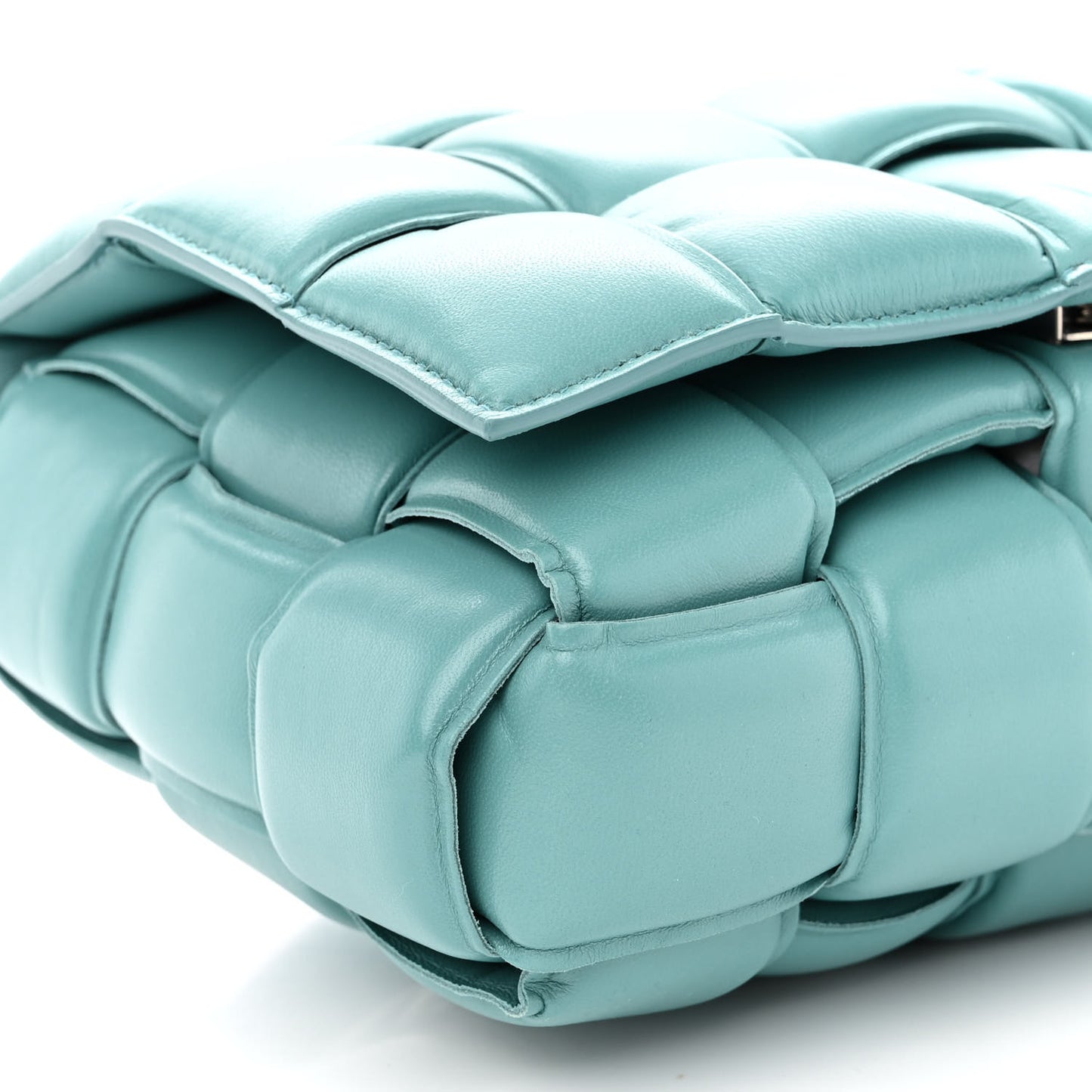 Nappa Maxi Intreccio Padded Cassette Crossbody Bag Linoleum