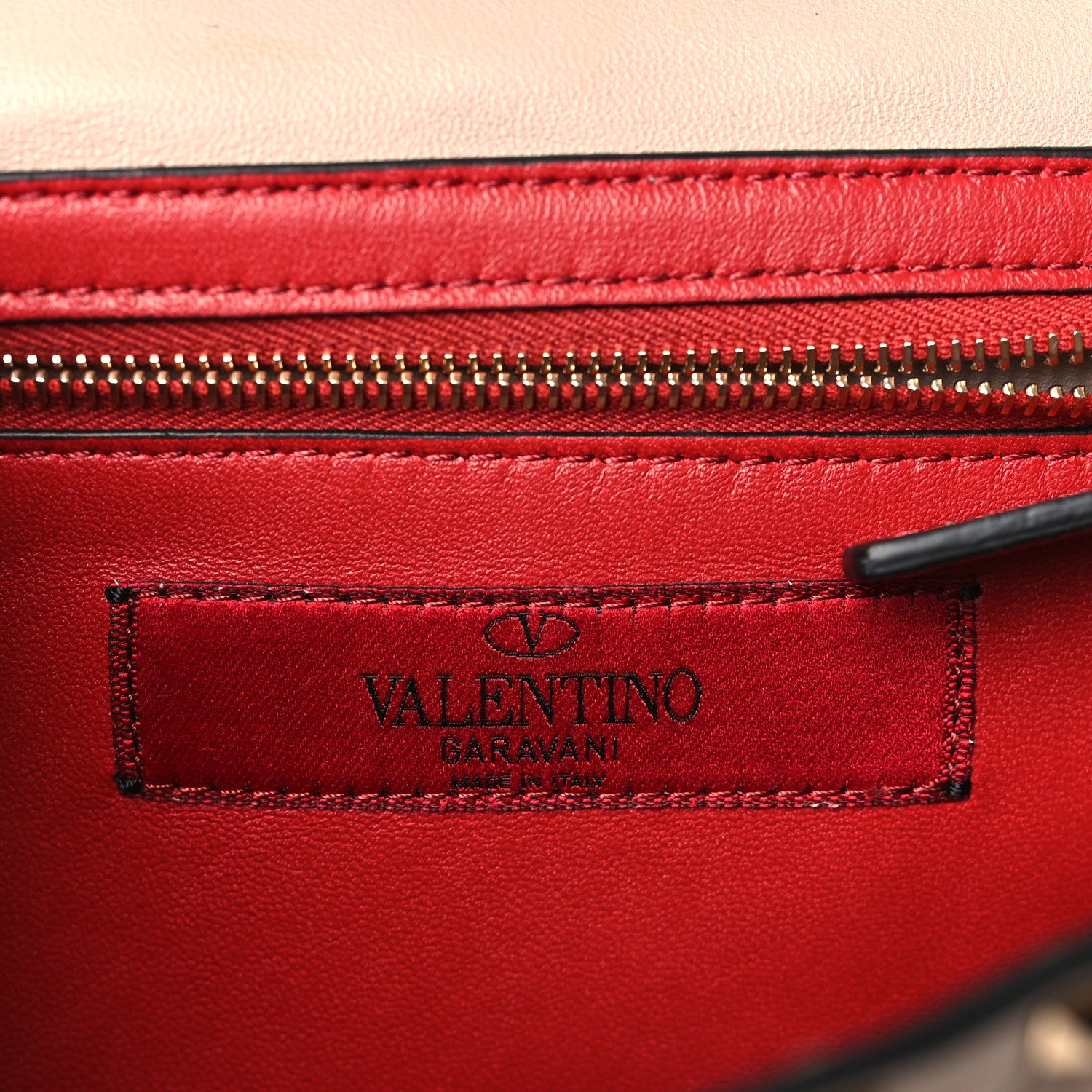 Valentino Garavani Lambskin Rockstud Spike Wallet on Chain Poudre 6 of 8