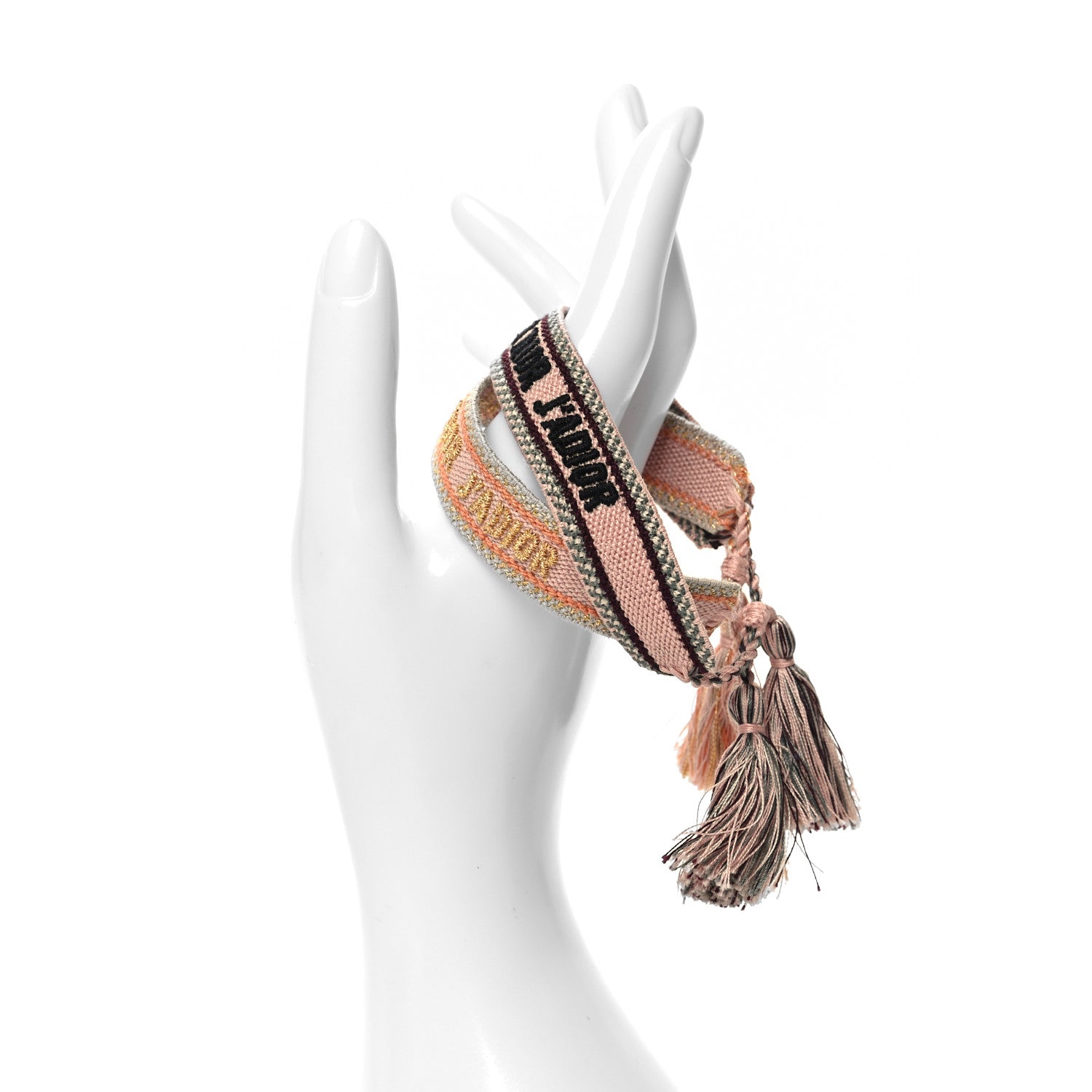 Christian Dior Woven Cotton J'Adior Friendship Bracelet Set Pink Gold 2 of 3