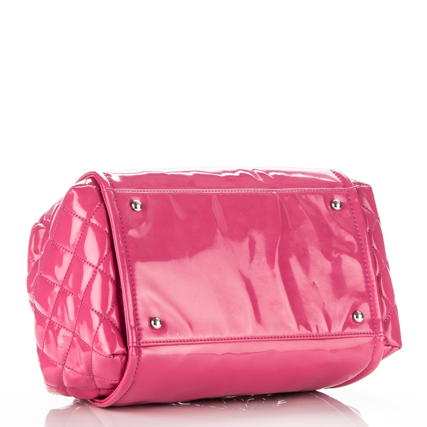 Vinyl Lipstick Ligne Accordion Tote Pink