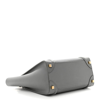 Celine Baby Drummed Calfskin Micro Luggage Kohl 4 of 12