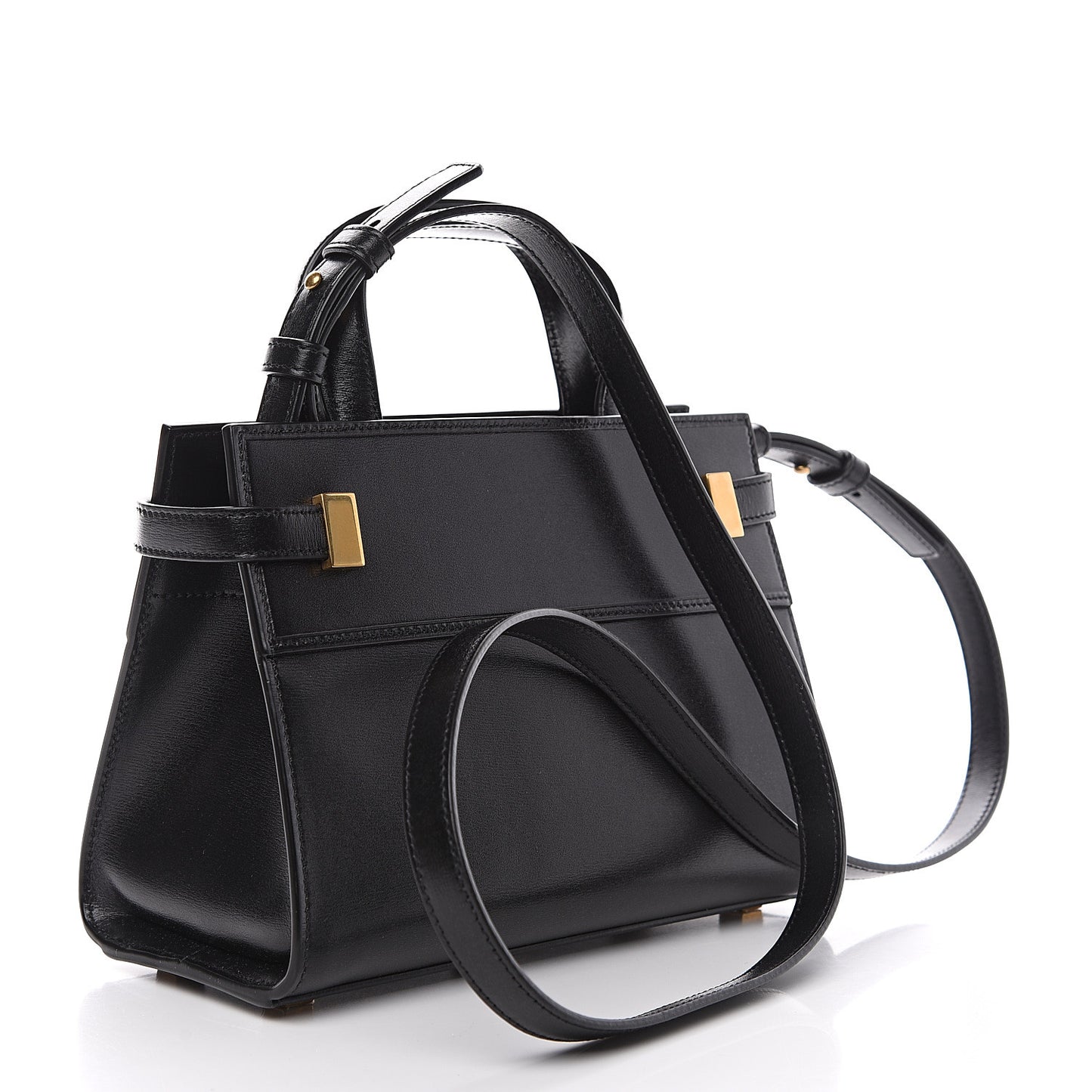 Smooth Calfskin Manhattan Nano Shopper Tote Black