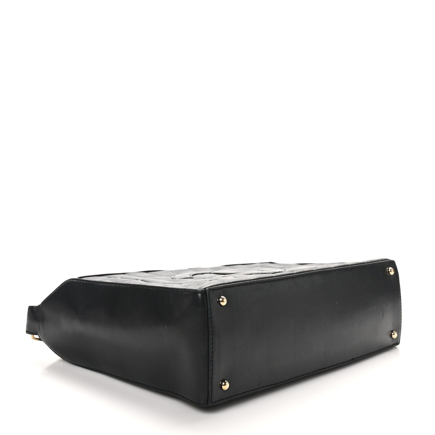 Lambskin Quilted Medium Chocolate Bar Shoulder Bag Black
