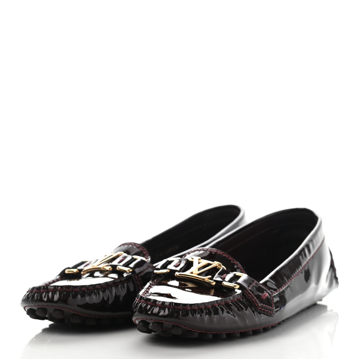 Patent Calfskin Oxford Loafers 39 Amarante