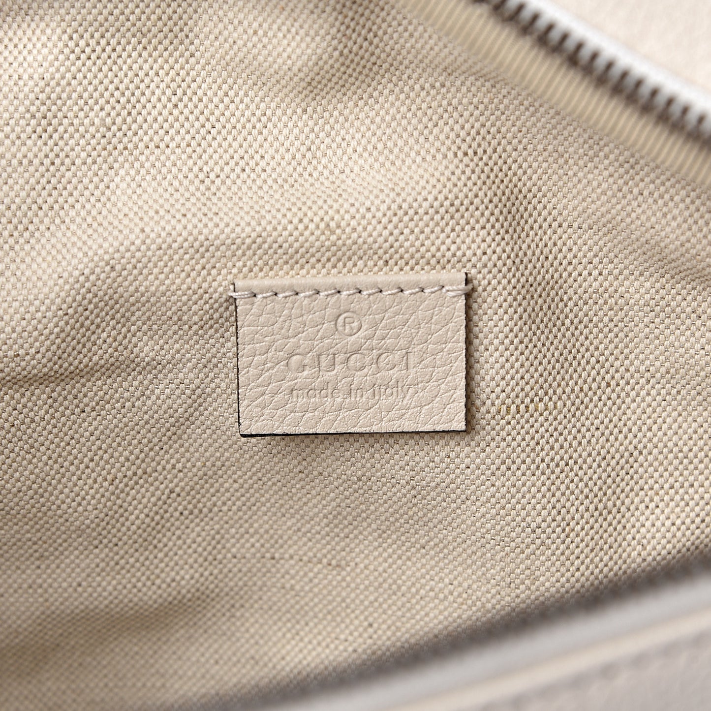 Grained Calfskin Logo Belt Bag White