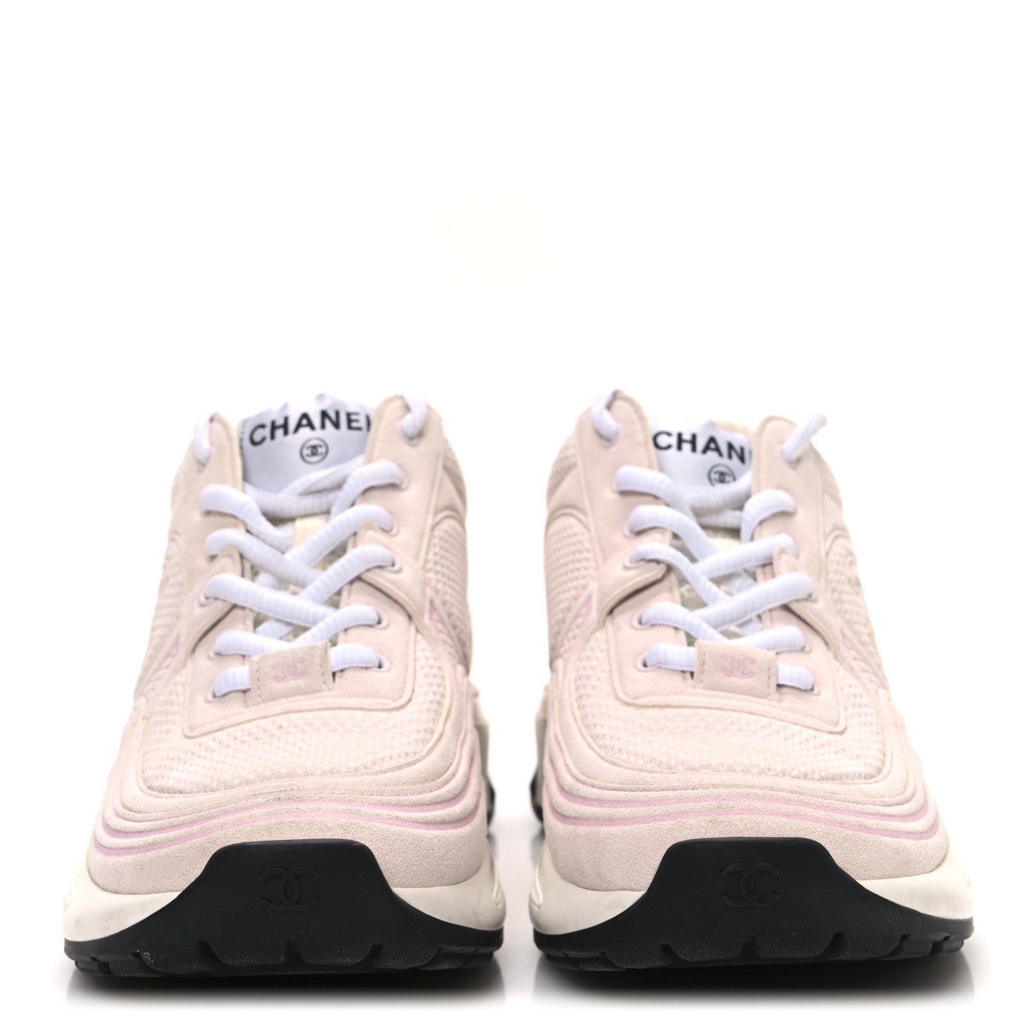Chanel Fabric CC Womens Sneakers 36.5 Light Pink 3 of 10
