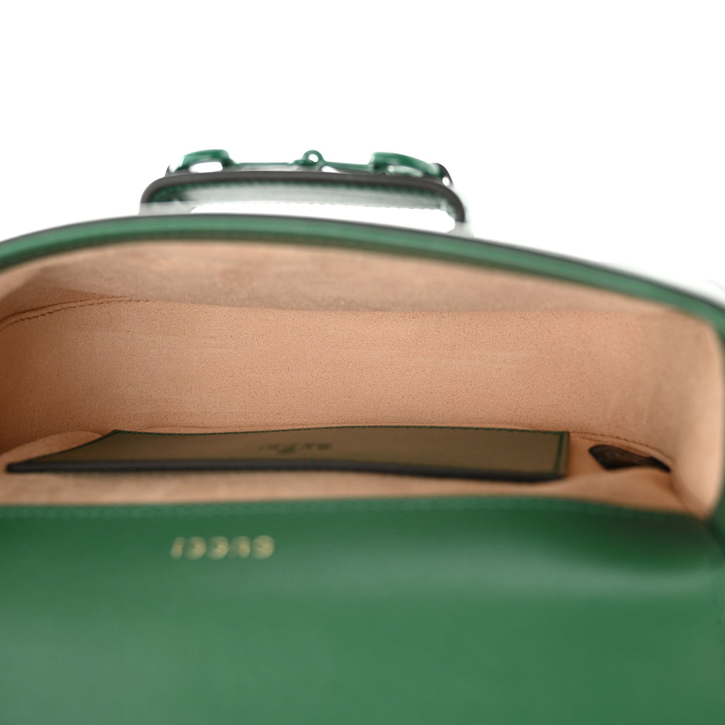 Azalea Calfskin Web Monochrome Horsebit 1955 Shoulder Bag Emerald
