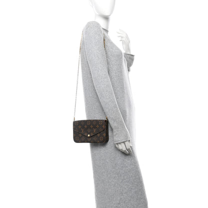 Louis Vuitton Monogram Pochette Felicie Chain Wallet Fuchsia 2 of 10