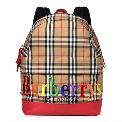 Burberry Vintage Check Embroidered Logo Backpack Antique Yellow 1 of 5