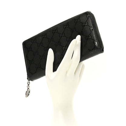 Gucci Imprime Monogram GG Pierce Zip Around Wallet Black 2 of 7