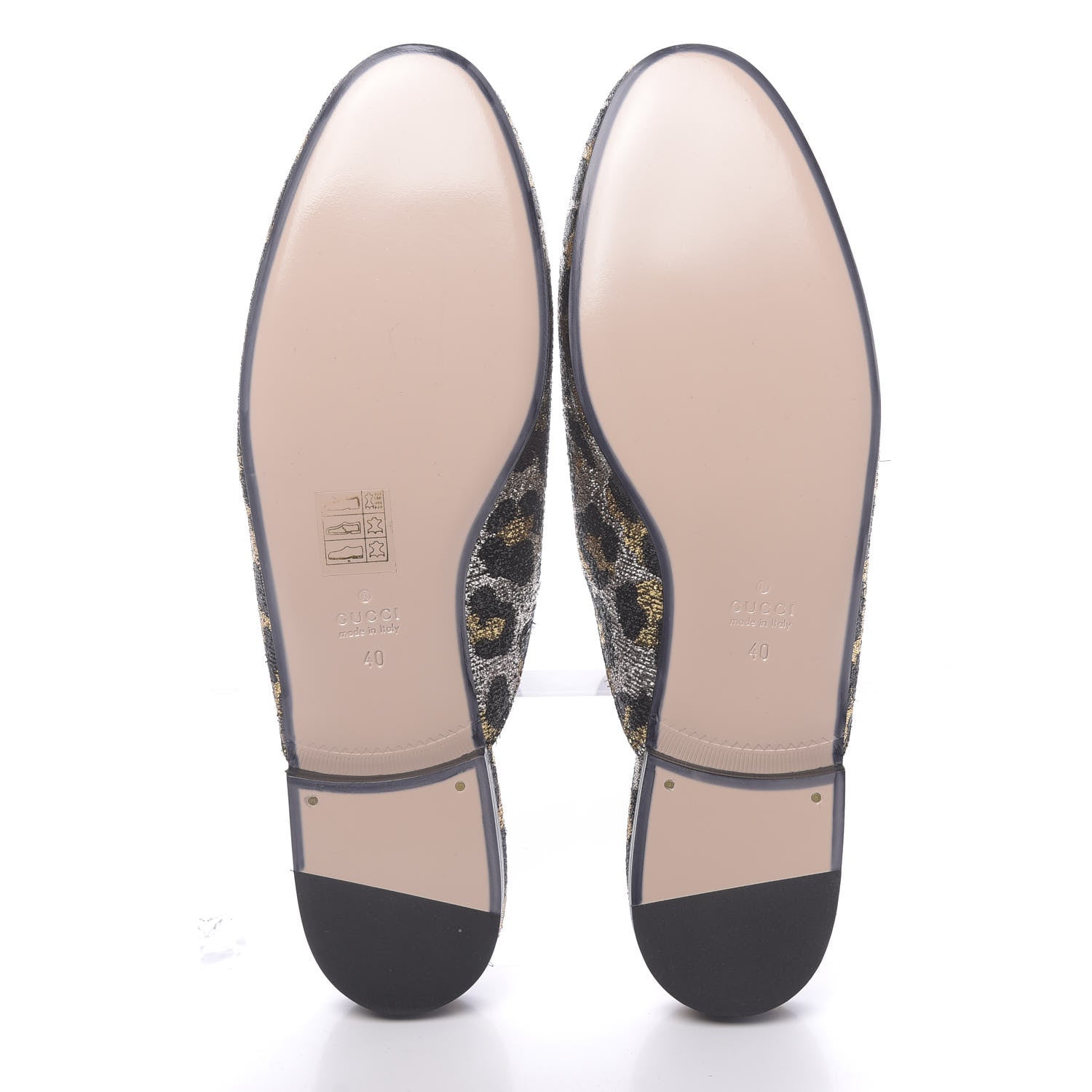 Gucci Lurex Jacquard Leopard Embroidered Princetown Slippers 40 Black Gold 5 of 10