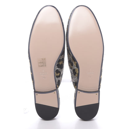Gucci Lurex Jacquard Leopard Embroidered Princetown Slippers 40 Black Gold 5 of 10