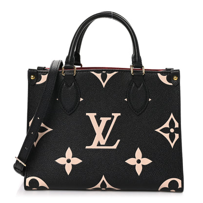 Louis Vuitton Empreinte Monogram Giant Onthego PM Black Beige 1 of 10