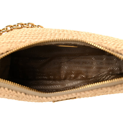 Prada Yarn Raffia Effect Crochet Re-Edition 2005 Shoulder Bag Naturale 5 of 9