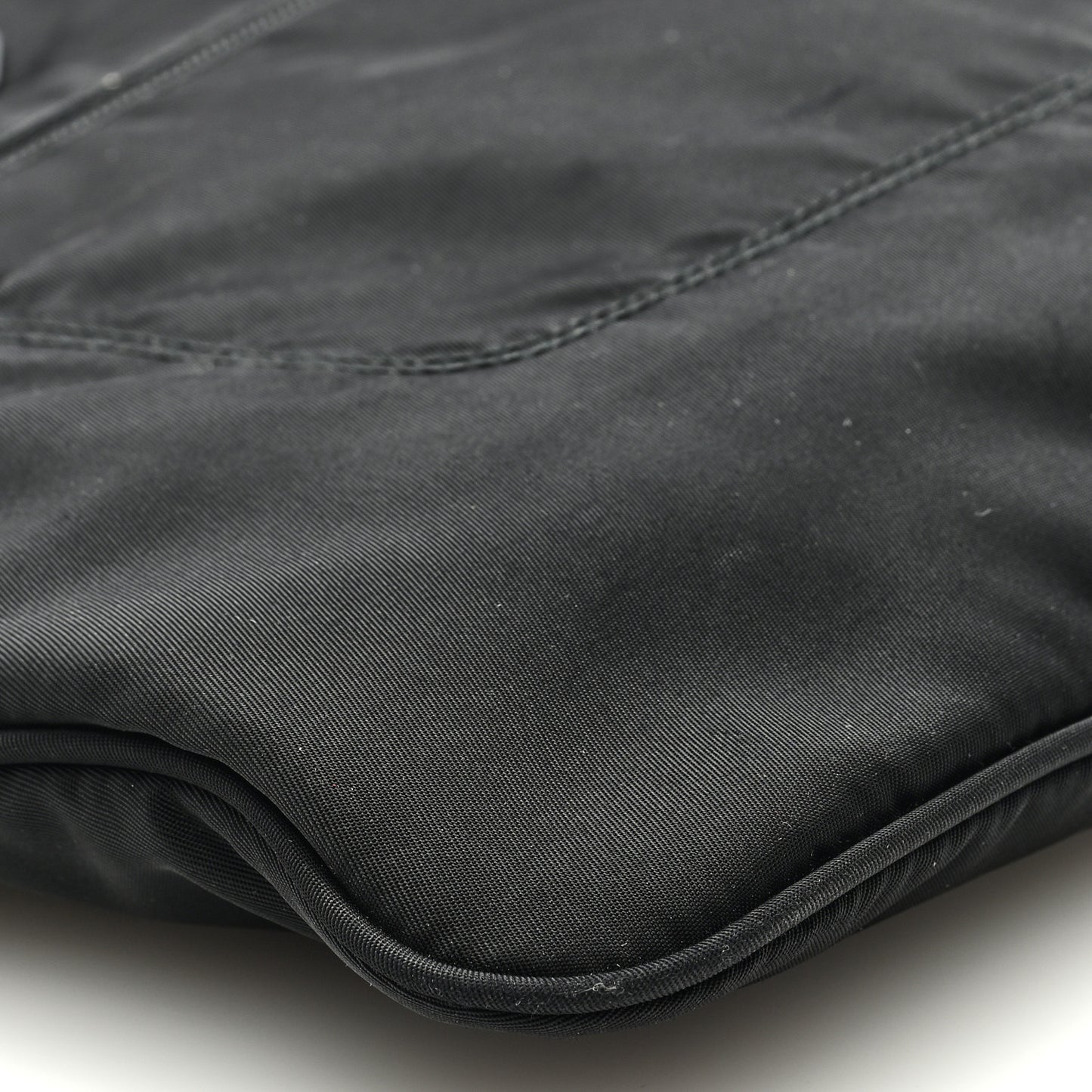 Nylon Saffiano Flat Messenger Bag Black