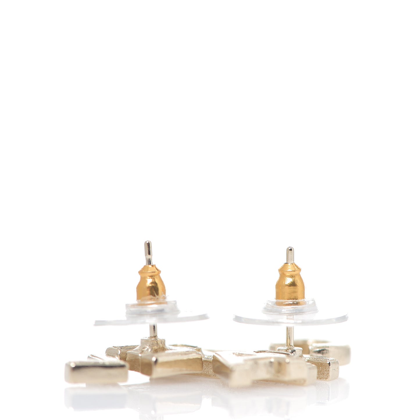 Crystal Pearl Signature Stud Earrings Gold